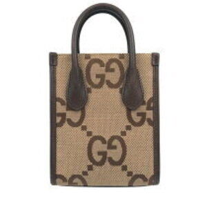 Gucci Jumbo GG Tote Beige Tan Brown Canvas Handbag